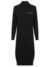 Peserico Knit Dress With Long Sleeves And Ribbed Cuffs In Black