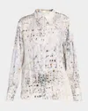 Peserico Abstract-print Viscose Shirt In Multi