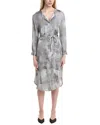 Peserico Adjustable Tab Midi Dress In Gray