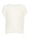 Peserico Airy Knit Sweater With Textured Pattern In White