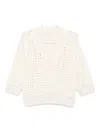 Peserico Airy White Knit Sweater With V-neckline In Multi