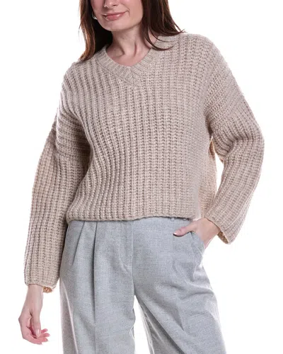 Peserico Alpaca & Wool-blend Cropped Sweater In Brown