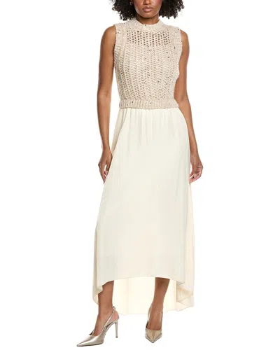 Peserico Alpaca & Wool-blend Maxi Dress In Neutral