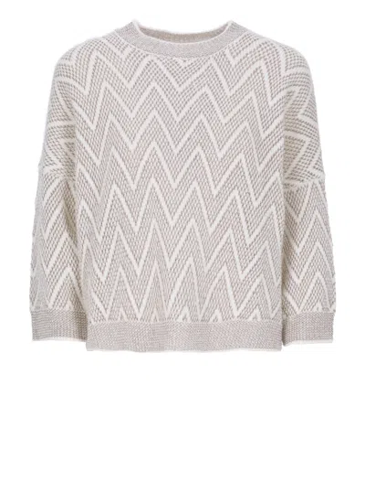 Peserico Alpaca And Wool Sweater In Neutral