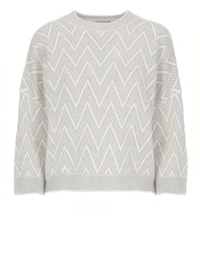 Peserico Alpaca And Wool Sweater In Gray