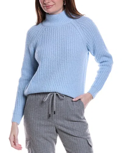 Peserico Alpaca & Wool-blend Mock Neck Sweater In Blue