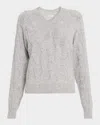 Peserico Alpaca-blend Sequined V-neck Sweater In Gray
