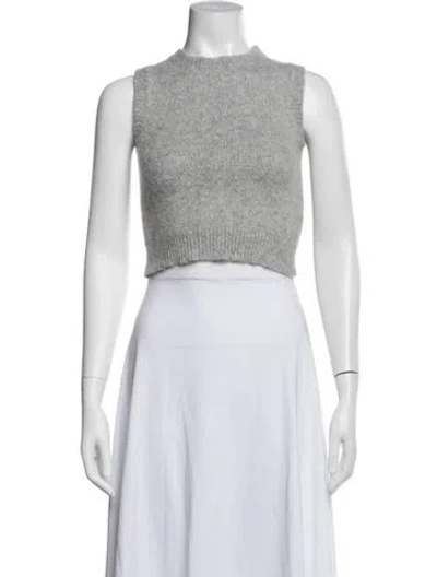 Pre-owned Peserico Alpaca Mock Neck Top In White