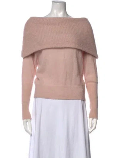 Pre-owned Peserico Alpaca Off-the-shoulder Sweater In Pink