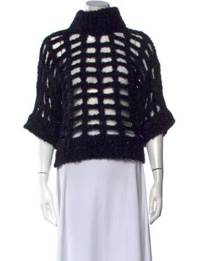 Pre-owned Peserico Alpaca Patterned Sweater In Black