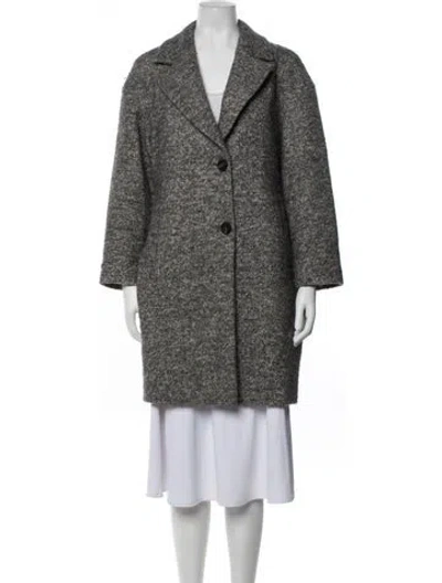 Pre-owned Peserico Alpaca Tweed Pattern Coat In Grey