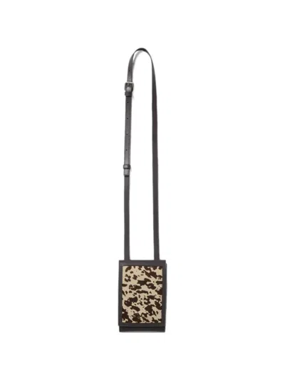 Peserico Animal-print Calf Leather Foldover Crossbody Mini Bag In Multi