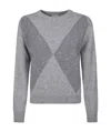 Peserico Argyle Embellished Sweater In Gray