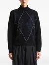 Peserico Argyle-pattern Embellished Sweater In Blue