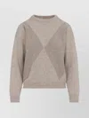 Peserico Cashmere Lurex-embellished Sweater With Diamond Pattern In Gray