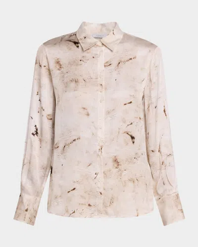 Peserico Asymmetric-draped Printed Midi Skirt In Multi