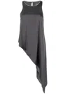 Peserico Asymmetric-hem Sleeveless Blouse In Grey