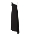 Peserico Asymmetric Midi Dress In Black