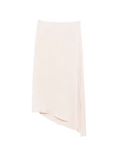 Peserico Asymmetric-hem Midi Skirt In Neutral