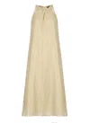 Peserico Aurea Golden Ramie And Viscose Dress In Gold