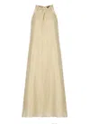 Peserico Aurea Golden Ramie And Viscose Dress In Gold