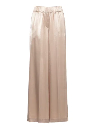 Peserico Aurea Gold Aura Viscose Straight-leg Pants In Neutral
