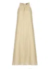 Peserico Aurea Golden Ramie And Viscose Dress