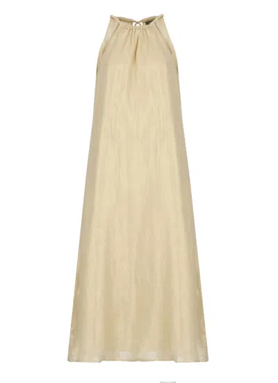 PESERICO AUREA GOLDEN RAMIE AND VISCOSE DRESS