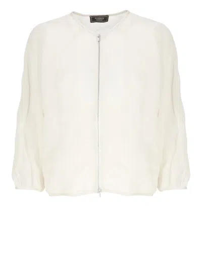 Peserico Aurea Ivory Cotton Coat In Beige
