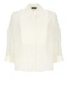 Peserico Aurea Ivory Silk Shirt In Neutrals