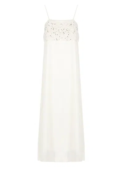 Peserico Aurea Ivory Viscose Maxi Dress