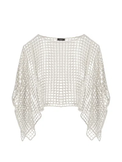 Peserico Aurea Open-knit Sweater In Gray