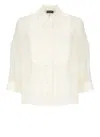 Peserico Aurea Ivory Silk Shirt In Beige