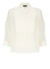 Peserico Aurea Ivory Silk Shirt In Beige