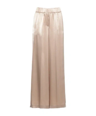 Peserico Aurea Wide-leg Pants In Brown