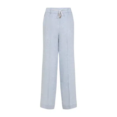 Peserico Drawstring Linen Pant In Multi