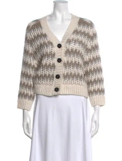 Pre-owned Peserico Baby Alpaca Patterned Sweater In Neutrals
