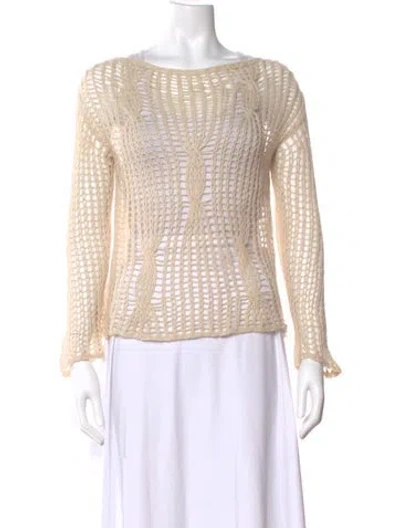 Pre-owned Peserico Baby Alpaca Scoop Neck Sweater In Neutral