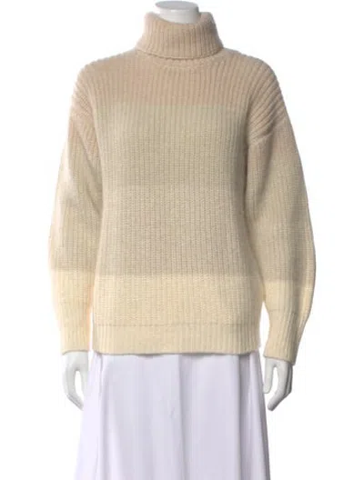 Pre-owned Peserico Baby Alpaca Turtleneck Sweater In Neutrals