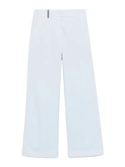 PESERICO BABY BLUE COTTON BLENDED TROUSERS