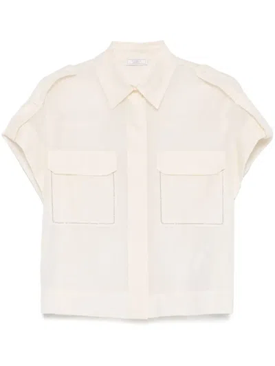 Peserico Ball Chain-detailed Shirt In Neutrals
