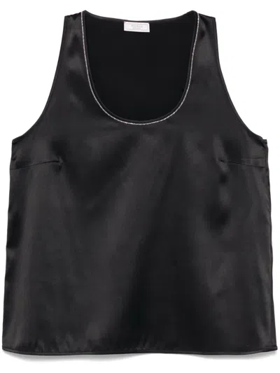 Peserico Ball Chain-detailed Tank Top In Black