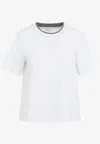 Peserico Lounge Crew Neck T Shirt Contrast Neckline In Transparent
