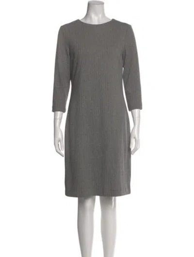 Pre-owned Peserico Bateau Neckline Knee-length Dress In Gray
