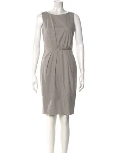Pre-owned Peserico Bateau Neckline Knee-length Dress In Neutral