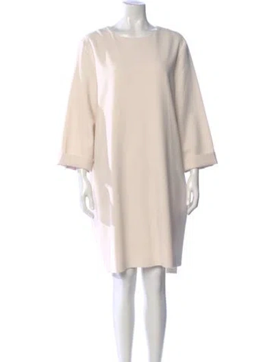 Pre-owned Peserico Bateau Neckline Knee-length Dress In Neutral
