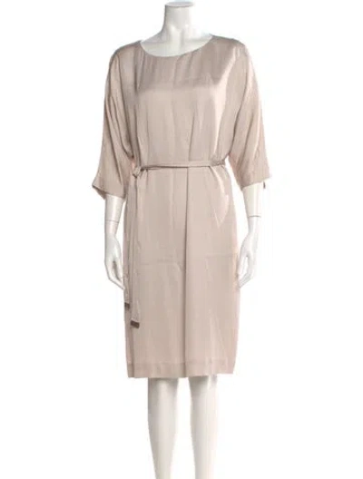 Pre-owned Peserico Bateau Neckline Knee-length Dress In Neutral