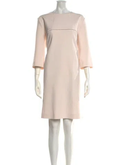 Pre-owned Peserico Bateau Neckline Knee-length Dress In Neutrals