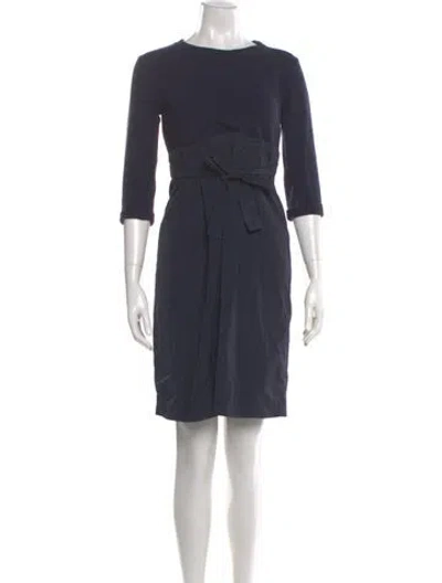 Pre-owned Peserico Bateau Neckline Mini Dress In Gray