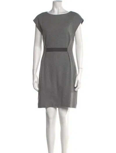 Pre-owned Peserico Bateau Neckline Mini Dress In Gray